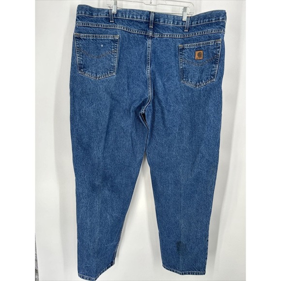 Carhartt Relaxed Fit Blue Cotton Straight Leg Denim Jeans Mens Size 46x32 Y2K - Picture 2 of 6